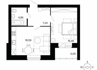Продам 2-ком. квартиру, 52.3 м2, Берёзовский, улица Победы, 5, ЖК Уют-Сити