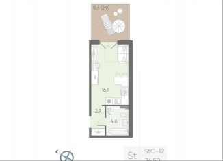 Продается квартира студия, 26.5 м2, посёлок Шушары