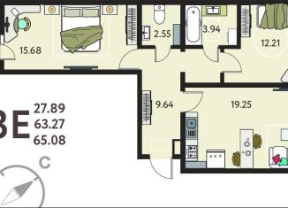 Продажа 2-ком. квартиры, 65.1 м2, село Новая Усмань