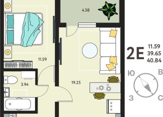 Продам 1-ком. квартиру, 40.8 м2, село Новая Усмань