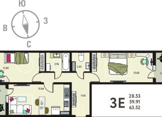 Продается 2-комнатная квартира, 63.5 м2, село Новая Усмань