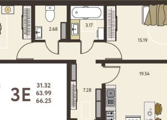 2-комнатная квартира на продажу, 66.3 м2, Курск, улица Энгельса, 115/5