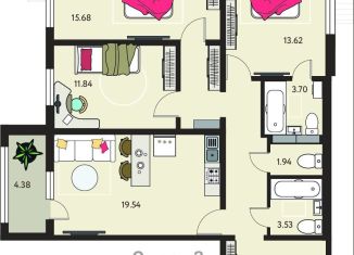 Продажа 3-комнатной квартиры, 88.6 м2, село Новая Усмань