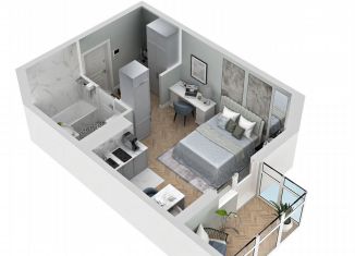 Продам квартиру студию, 28.3 м2, посёлок городского типа Молодёжное