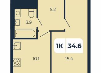 Продается 1-ком. квартира, 34.6 м2, поселок Верхнетемерницкий