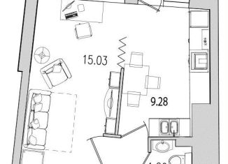 1-ком. квартира на продажу, 41.3 м2, Санкт-Петербург, улица Кустодиева, 7к1, ЖК Байрон