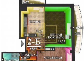 Продается 2-ком. квартира, 66 м2, Астрахань, проезд Воробьёва, 5А, ЖК На Воробьева