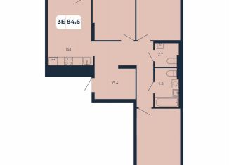 Продается 3-ком. квартира, 84.6 м2, поселок Верхнетемерницкий, Орбитальная улица, 16К