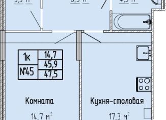 1-комнатная квартира на продажу, 47.5 м2, Тверская область