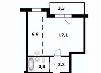 Сдам квартиру студию, 32 м2, Новосибирск, улица Петухова, 162, ЖК Матрёшкин Двор