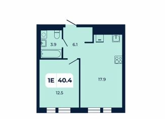 1-комнатная квартира на продажу, 40.4 м2, поселок Верхнетемерницкий
