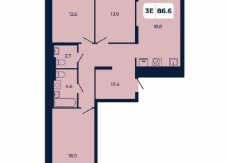 Продажа трехкомнатной квартиры, 86.6 м2, поселок Верхнетемерницкий