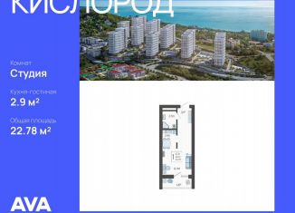 Квартира на продажу студия, 22.8 м2, Сочи, микрорайон Бытха, Ясногорская улица, 16/2к3