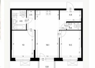 Двухкомнатная квартира на продажу, 52.9 м2, Благовещенск, улица 50 лет Октября, 265