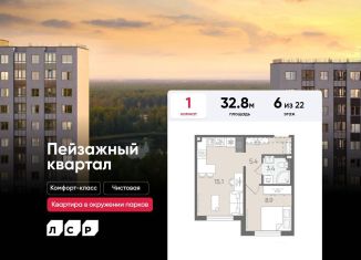 Однокомнатная квартира на продажу, 32.8 м2, Санкт-Петербург