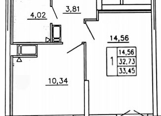 Продам 1-ком. квартиру, 32.5 м2, Мурино, Петровский бульвар, 6к2, ЖК Территория