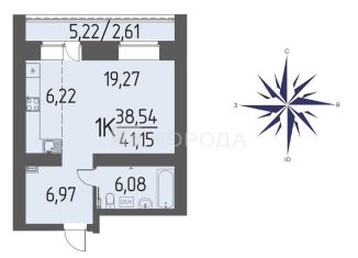 Продажа 1-ком. квартиры, 41.2 м2, деревня Кисловка, улица Петра Чайковского, 1