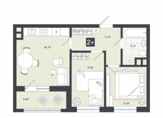 Продажа 2-ком. квартиры, 50.9 м2, Тобольск, переулок Радищева, 17