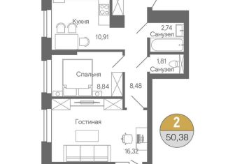 Продам двухкомнатную квартиру, 50.4 м2, Республика Башкортостан, Ботаническая улица, 10