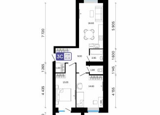 3-комнатная квартира на продажу, 63.4 м2, Белебей