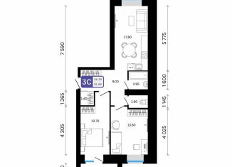 Продается 3-комнатная квартира, 61.9 м2, Белебей