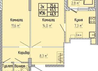 2-комнатная квартира на продажу, 46.9 м2, Тверская область