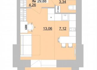 Продажа квартиры студии, 29.9 м2, Берёзовский, улица Загвозкина, 56