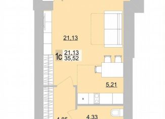 Продаю квартиру студию, 35.5 м2, Берёзовский, улица Загвозкина, 56