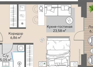 Квартира на продажу студия, 38.7 м2, поселок городского типа Шерегеш, Советская улица