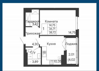 Продается 1-комнатная квартира, 38.7 м2, Ростов-на-Дону