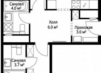 Продажа двухкомнатной квартиры, 61.9 м2, деревня Сапроново, микрорайон Купелинка, 7, ЖК Эко Видное 2.0