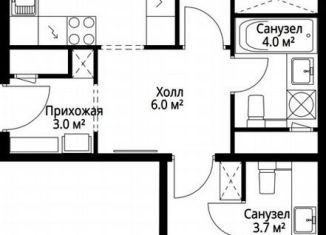 Продается 2-ком. квартира, 60.8 м2, деревня Сапроново, микрорайон Купелинка, 7, ЖК Эко Видное 2.0
