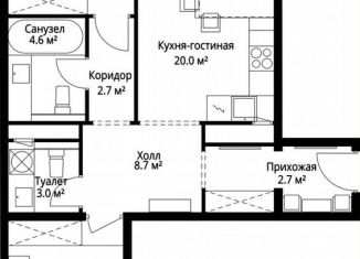 Продается 2-комнатная квартира, 65.9 м2, деревня Сапроново, микрорайон Купелинка, 7, ЖК Эко Видное 2.0