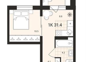 Сдача в аренду однокомнатной квартиры, 31 м2, Обь, Геодезическая улица, 6Вк2