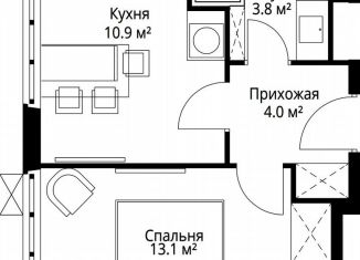 Продается 1-комнатная квартира, 31.8 м2, деревня Сапроново, микрорайон Купелинка, 7, ЖК Эко Видное 2.0