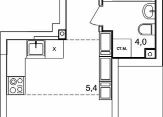 1-ком. квартира на продажу, 29 м2, деревня Анкудиновка, ЖК КМ Анкудиновский Парк