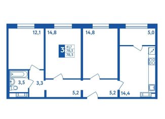 3-ком. квартира на продажу, 78.3 м2, Республика Башкортостан