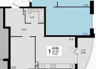 Продается 1-комнатная квартира, 47.2 м2, Краснодар, микрорайон Достояние, Конгрессная улица, 29