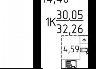 Продаю 1-ком. квартиру, 32.3 м2, Томск, улица Вершинина, 58к2