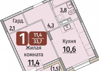 Продажа 1-комнатной квартиры, 33.7 м2, Чебоксары
