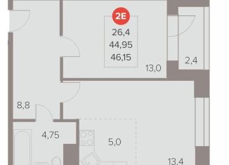 Продам 1-комнатную квартиру, 46.2 м2, Люберцы, Октябрьский проспект, 28А