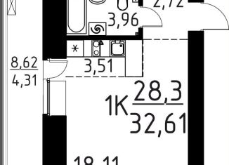 1-ком. квартира на продажу, 32.6 м2, Томск, улица Вершинина, 58к2