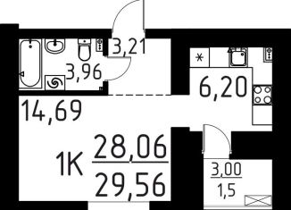 Продам 1-комнатную квартиру, 29.6 м2, Томск, улица Вершинина, 58к2