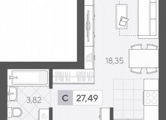 Квартира на продажу студия, 27.5 м2, Тюмень, улица Сергея Корепанова, 34