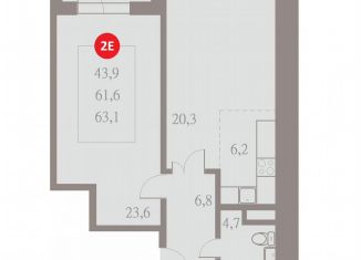 Продам 1-комнатную квартиру, 63.1 м2, Люберцы, Октябрьский проспект, 28А