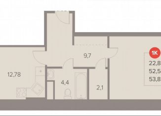 Продам 1-ком. квартиру, 53.8 м2, Люберцы, Октябрьский проспект, 28А
