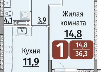 Продается однокомнатная квартира, 36.3 м2, Чебоксары