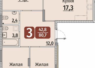 3-ком. квартира на продажу, 80.7 м2, Чебоксары