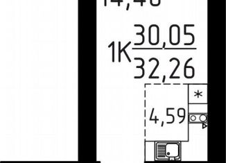 Продаю 1-комнатную квартиру, 32.3 м2, Томск, улица Вершинина, 58к2