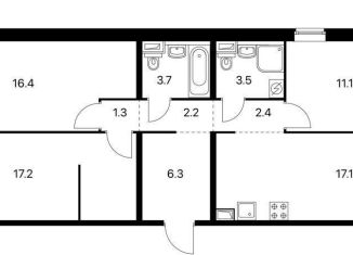 Продам 3-комнатную квартиру, 82.1 м2, Люберцы, жилой комплекс Люберцы Парк, к8, ЖК Люберцы Парк